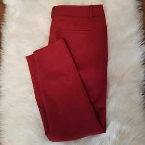LOFT Red Marisa Skinny Fit Pants